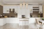 Sophisticated Kitchen Cabinet with UV PET Countertop in Marble Look