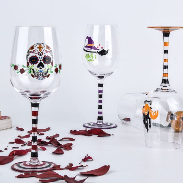 High Quality Factory customized Personalized Glitter Wine Glass