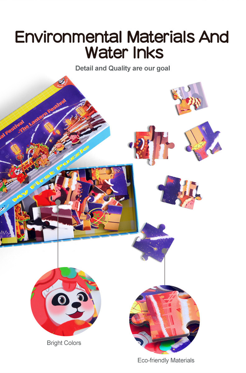 Chinese Culture Learning Cute Jigsaw Puzzle for Kids and Families