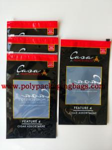 Quality Resealable Slider Zipper And Window OPP Cigar Tobacco Bag wholesale