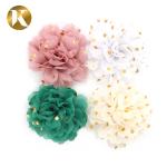 Customized Popular Style Shoe Lace Flowers 85*85mm Cotton / Polyester / Chiffon