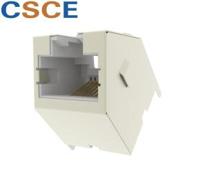 Quality Flat Pin Full Shielded RJ45 Jack PBT Housing Material Contact Resistance 30 Milliohm Max wholesale