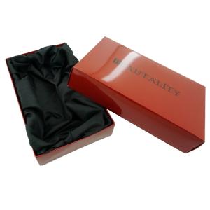 Quality OEM 350gsm Wig Box Packaging Printing Lid And Base Paper Box With Satin Cloth Inner Tray wholesale
