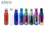 Green Stainless Steel Drink Bottles Cheaper Common Water Transfer Coated