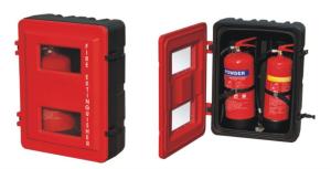 Quality Weatherproof Outdoor Fire Extinguisher Case Red Painting For 2kg CO2 wholesale