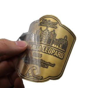 Quality Custom Aluminum Wine Label Bottle Metal Sticker Adhesive Foil Embossed wholesale
