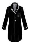 Black Plus Size Modal Sleepwear , Womens Long Sleeve Nightshirt Button Placket