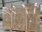 Light Cream Engineered Stone Countertop , Polished Marble Tile Kitchen