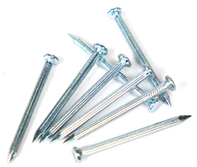 White Silver Steel Concrete Nails Straight 6 Inch 45#/55# Carbon Steel
