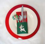 Hold Knifes 8*4" Felt Christmas Cutlery Bag For Folks