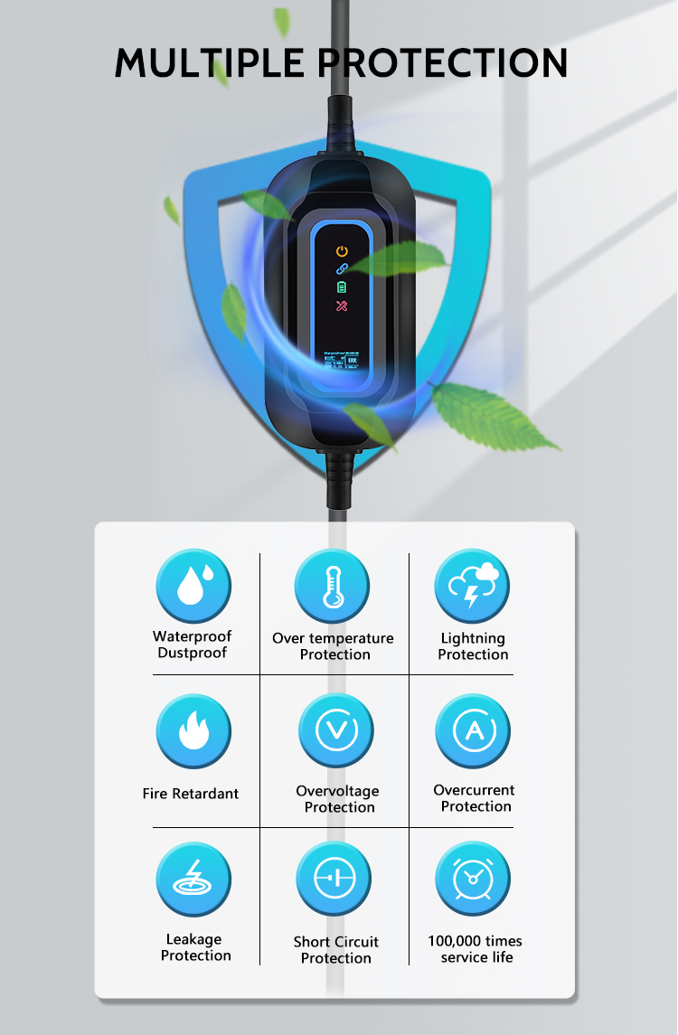 Portable Car Power Station with Custom Logo Type B RCD 30mA 6mA Output Current 0-16A