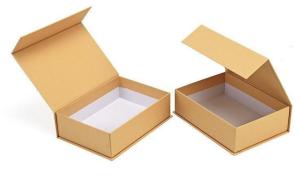 Quality Book Shape Folding Gift Box , ISO14001 Brown Kraft Paper Box wholesale