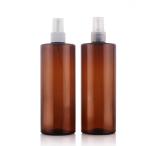 Customized Square 300ml white amber plastic PET lotion bottle with lotion pump