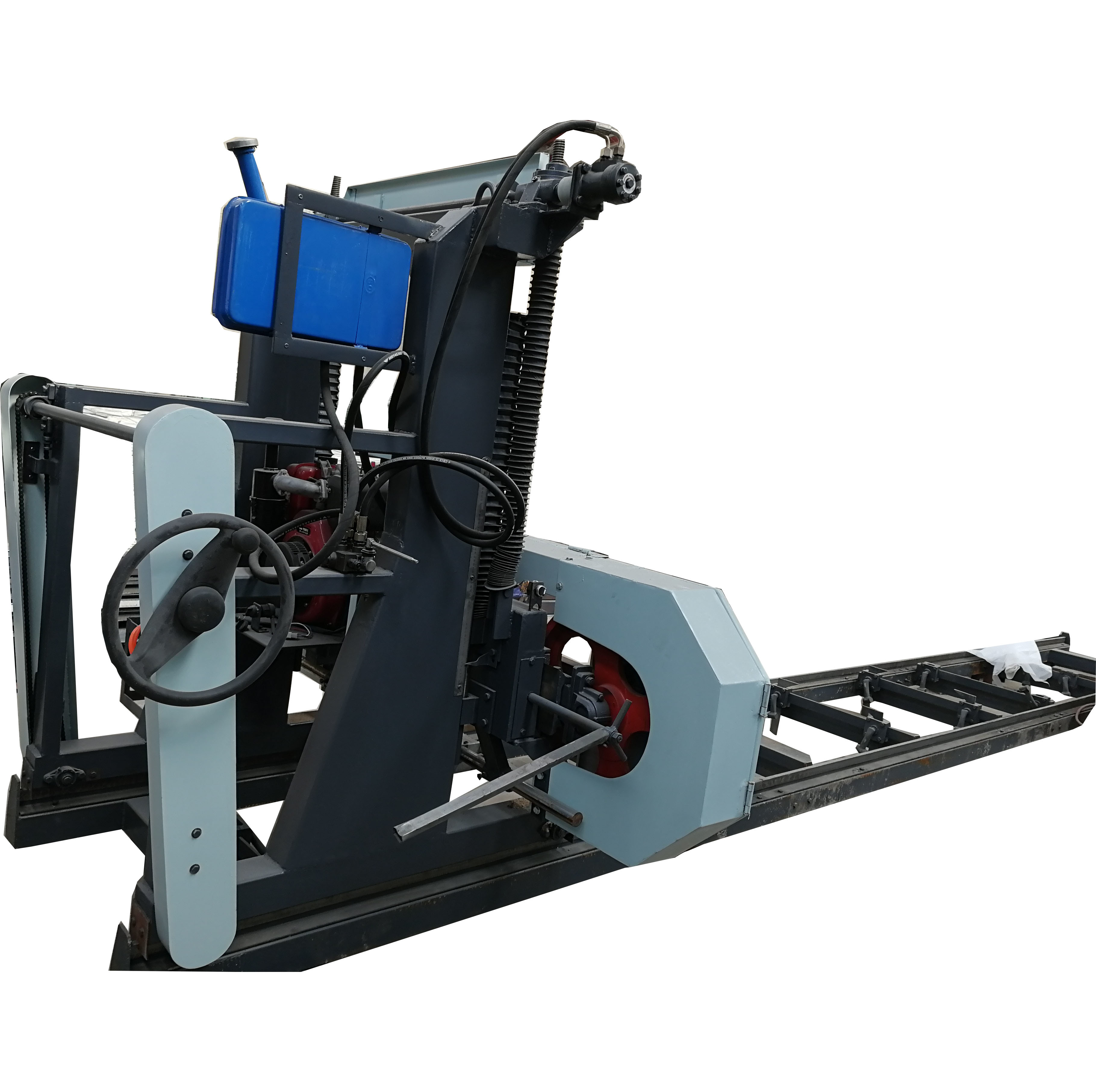 Wood log Cutting Sawmill Portable lumber bandsaw mill with hydraulic log loading arm
