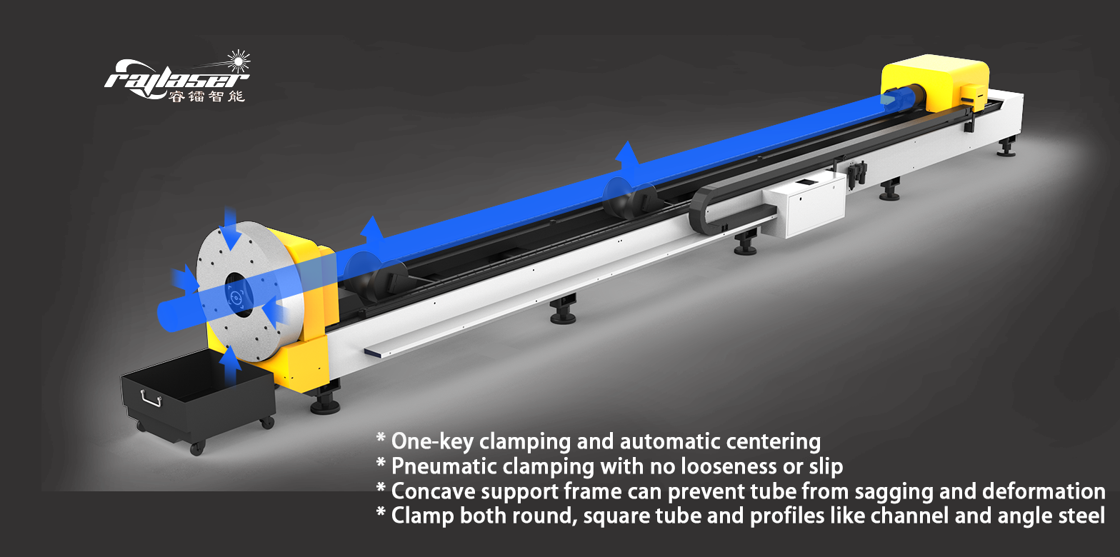 Sheet Metal Pipe Laser Cutter 1kw 1.5kw 2kw 3kw 4kw with Pneumatic Rotary Chucks
