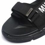 BRUNO VIERO Black Anti Skid Flat Outdoor Mens Sandals