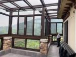 Weather Resistant Modular Sunroom Addition Peaked Single Glass Patio Into