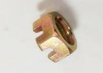 High Strength Metal M16 Castle Nut , Slotted Hex Nut Yellow Zinc Plated