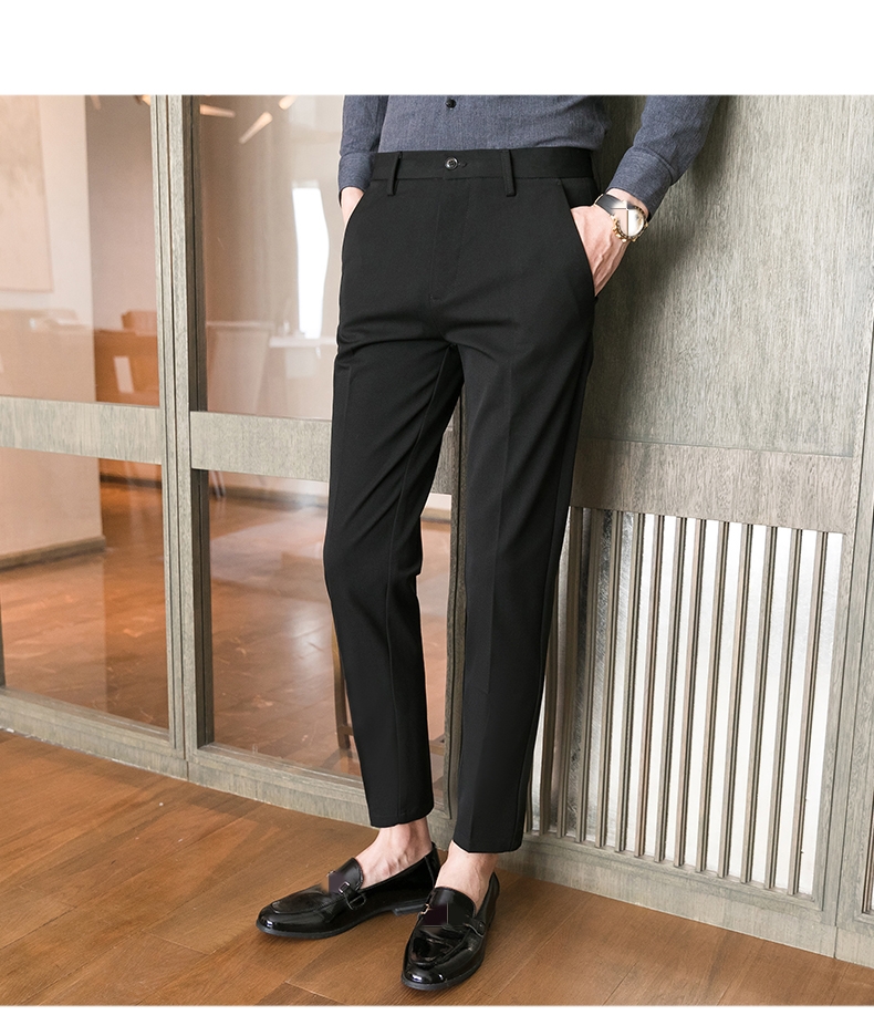 Solid Color Business Casual Wear Formal Suit Pants Formal Plus Size Men's Pants Trousers