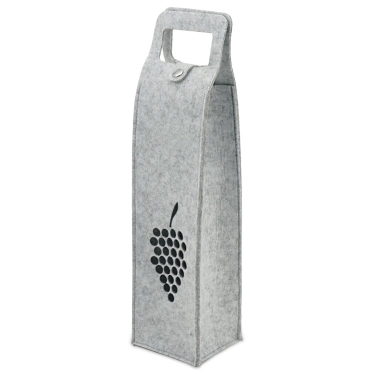 Custom Pattern Felt Wine Tote Bag Non Woven 750ml Wine Bottle Bag For Christmas Festival