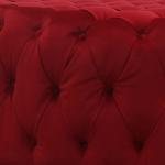 Defaico White Red Square fabric Tufted Cocktail Ottoman Footstool