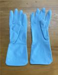 Blue M 45g Household Rubber Gloves Spray Flock Lined 30CM