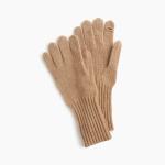 Slit Open Finger Cable Knit Gloves , Rib Cuff Knit Winter Gloves For Touch