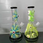 15" Statuesque Tall Ice Smoking Pipe Bongs Straight Glass