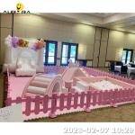 Soft Play Carousel Pink Indoor Play Center Area With Ball Pit Bounce House