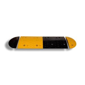 Quality Traffic Rubber Speed Bump 250 * 300 * 45mm Road Safety Black Yellow Hump Sign wholesale