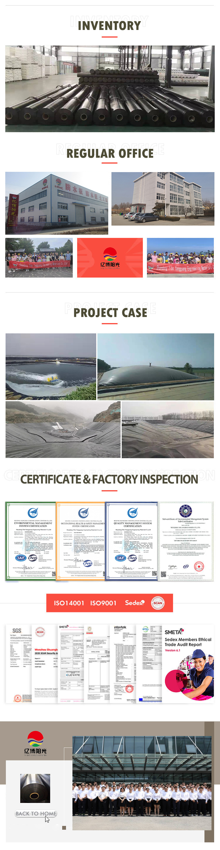 HDPE Geomembrane Liner Plastic Sheet for Fish Farming Water Tank Environmentally Friendly