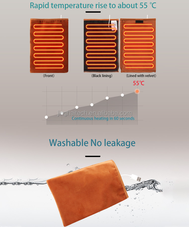 5v Usb Hand Warming Bag Multi Functional Flannel Material 14*20cm