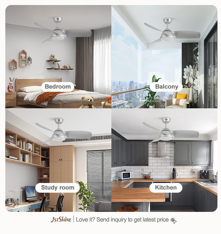 Interior Decoration 42 Inch LED Ceiling Fan with 3 ABS Blades and High Luminous Flux