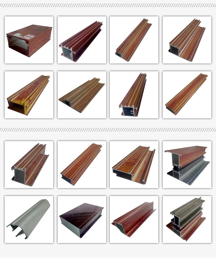China Top manufacturer wood grain aluminum profile for kitchen cabinet door frame