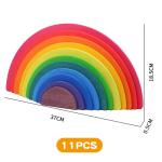 30cm Pine Wooden Blocks Toys Rainbow Building Blocks Tower Toys