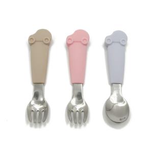 Quality Stainless Steel Self Feeding Pantone Baby Silicone Fork Plastic PVC Free wholesale