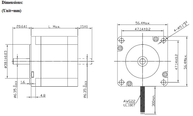1.2°57mm 3 phase Hybrid Stepper Motor-NEMA23