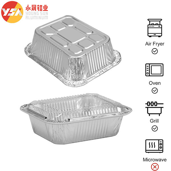 190ml Disposable Aluminum Cookware Aluminium Disposable Tray Foil Pan Lids