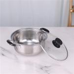 Glass lid 5pcs pot set stainless steel 410 cookware set