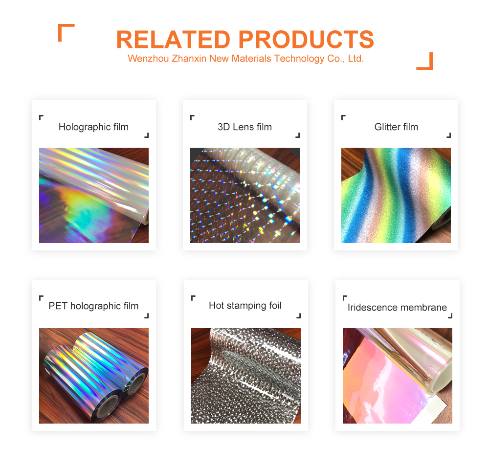Packaging Decoration Holographic Vinyl Film with UV Offset/Silk Screen/Flex Printing
