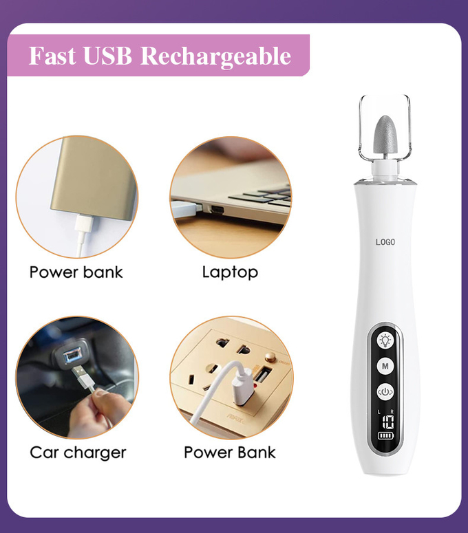LED Display Electric Nail Polishing Machine Low Noise USB Charging Manicure Pedicure Nail File Set Electric Nail Drill