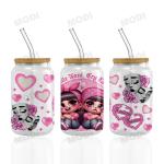 16oz Valentine'S Day UV DTF Cup Wraps Waterproof 3D Transfer Stickers Cup