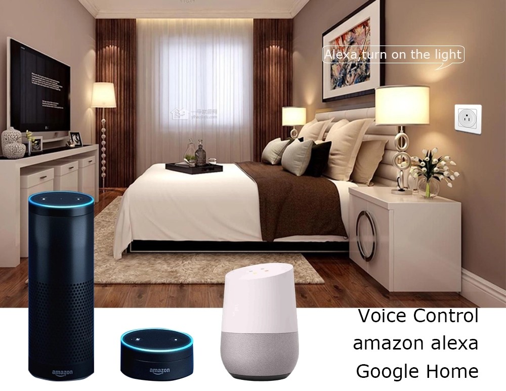 Flame Resistant Wifi Smart Plug Socket , App Controlled Socket For US Google Home
