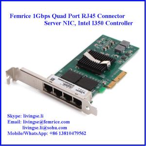 Quality 10/100/1000Mbps 4 Ports RJ-45 Connector Gigabit Ethernet Server Adapter, Copper Adapter wholesale