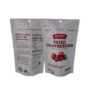 Quality Dried Cranberries Stand Up Zipper Pouch Resealable Packaging Bag 1000g 2kg ISO 9001 wholesale