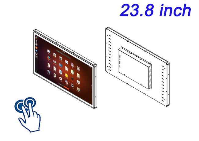 23.8-Inch Linux Touch Embedded Display for Retail Advertising, Traffic Management Systems, Scientific Research Panels, and Command Centers