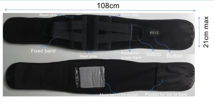 Electric Timing Warm Heating Waist Belt Heated Waist Belt Lumbar Support