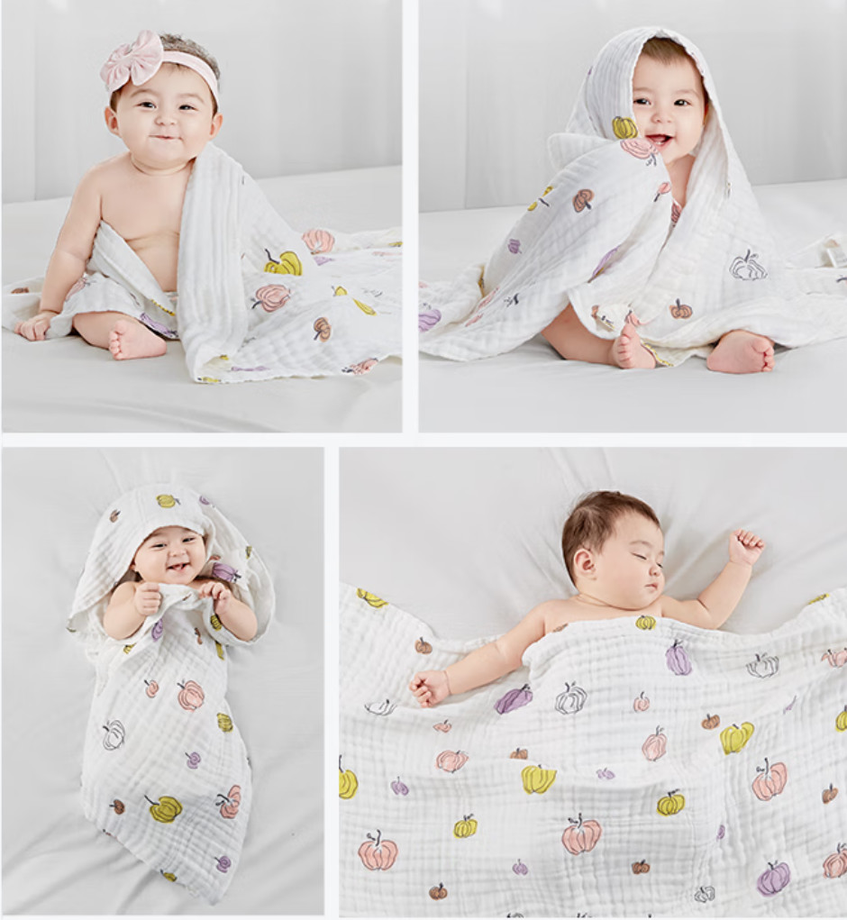 Safe Eco Friendly Dubble Gauze Fabric 4 Layer Cotton Swaddle Cloth