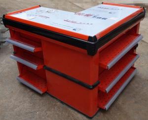 Quality Rapid Checkout Desk With Display Shelves , Retail Convenience Shop Cash Counter wholesale