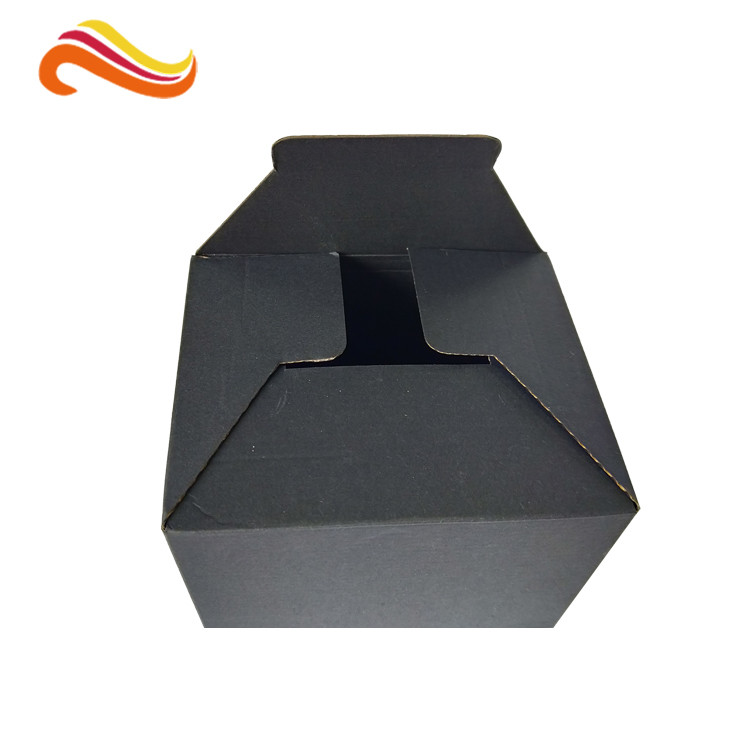 Black Color Cosmetic Packaging Box Single Wall Custom Printed Corrugated Material
